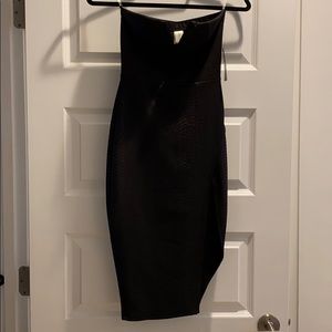 Black Bodycon Snake Print Dress